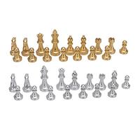 Dilwe Pièces d'ÉCHECS, 32 PIÈCES D'ÉCHECS avec Figurines King PS de 1, 93 Po pour Adultes et Enfants, ou et Argent