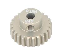 Dilwe Pignon de Chenille RC, Engrenage de Moteur en Alliage D'aluminium de 0,6 M avec Fabrication Précise, pour Pièces de Mise à Niveau de Voiture RC 1/8 1/10 SCX10 (24T)