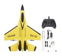 Dilwe Planeur en Mousse RC SU35, Avion télécommandé FX620, Modèle de Chasseur à Ailes Fixes, Jouet D'extérieur pour Enfants avec Lumières LED (Yellow)