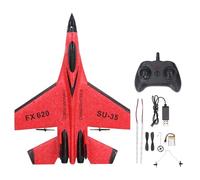 Dilwe Planeur en Mousse RC SU35, Avion télécommandé FX620, Modèle de Chasseur à Ailes Fixes, Jouet D'extérieur pour Enfants avec Lumières LED (Rouge)