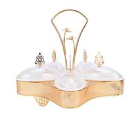 Dilwe Plateau de Service avec Couvercle et Poignée, Plateau de Collation divisé à 5 Compartiments pour le Divertissement, le Pique-nique et les Voyages