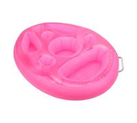 Dilwe Plateau Gonflable pour Piscine, Porte-Boissons Flottant de 70 X 50 X 15 Cm avec Plusieurs Compartiments pour Boissons, en-Cas, Téléphones et Haut-parleurs, Base Lestée avec (Rose)