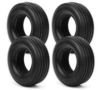 Dilwe Pneus RC, 4pcs RC Petits Pneus en Caoutchouc Pneus de Roue Compatible avec Tracteur Camions 1/14 Télécommande Modèle de Voiture Accessoires de Voiture Modèle Jouets