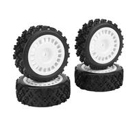 Dilwe Pneus RC, Pneus de Voiture de Rallye RC 1/10, 4 PCS 1/16 Échelle de Conversion Plum Blossom Tableau de Bande de Roulement de Roues pour Les Voitures de Route