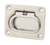 Dilwe Poignée de Traction de Trappe en Acier Inoxydable 304, 76x57mm, Anneau de Chasse à Ressort Hautement Poli pour Camping-Car, Yacht, Trappe de Cabine, Porte de Placard, Accès au Sol
