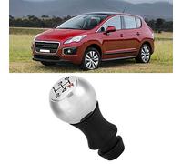Dilwe Pommeau de Levier de Vitesse de Voiture en Alliage d'aluminium et ABS, 5 Vitesses, Remplacement Manuel, Installation Facile, Bonne Prise en Main, pour 106 1007 206 107 306 307 308 2008 (rouge)
