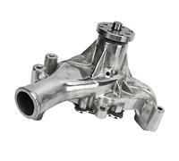 Dilwe Pompe à Eau Longue en Aluminium, Pompe à Eau à Haut Volume avec Roulements à Rouleaux, Poulie à Double Boulon, Pilote de 5 à 8 Pouces pour Moteurs Chevy SB 283 327 350 383 400 V8 (Brillant)