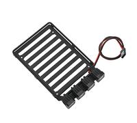 Dilwe Porte-Bagages de Galerie de Toit RC, avec Lumière LED pour Chenille Axiale SCX24 1 24 RC, Matériau en Plastique Durable, Accessoire de Simulation Facile à Installer (Lampe carrée)