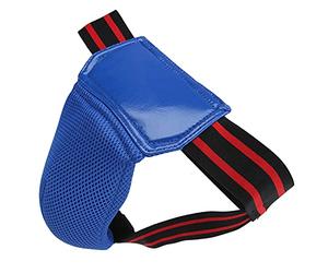 Dilwe PU en Cuir de Boxe Aaine Protecteur Muay Thai Garde, Haute Résistance aux Fissures et aux Larmes, pour le Kickboxing Muay Thai (BLUE)