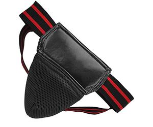 Dilwe PU en Cuir de Boxe Aaine Protecteur Muay Thai Garde, Haute Résistance aux Fissures et aux Larmes, pour le Kickboxing Muay Thai (BLACK)