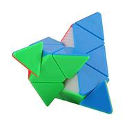 Dilwe Pyramid Cube, 95mm Speed Magic Cube Toy Pyraminx Megaminx Puzzle Cubes Puzzle Jouet pour Casse-tête Débutants Modèle Jouets (Quatre Couleurs fluorescentes)
