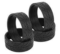 Dilwe RC Wheels, 4pcs RC Pneu en Caoutchouc Roue Pneu Modèle de Voiture Accessoires pour 1/10 RC Haute Vitesse Télécommande Voiture Mise à Niveau Pièces Modèle Jouets (Pneu à Grande Vitesse)