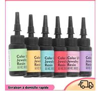 Dilwe résine de bijoux UV quincaillerie coffret Réglez A (chartreuse, bleu clair, violet pâle, rouge corail, jaune pâle, rose)