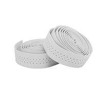 Dilwe Ruban de Guidon en Cuir PU Antidérapant, Absorbant les Chocs, Léger et Imperméable pour Vélos de Route, avec un Design Confortable et Respirant, pour Types de Vélos de Route et (WHITE)