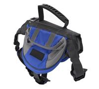 Dilwe Sac à Dos pour Chien, Sac de Selle avec Grande capacité, Plusieurs Poches, Léger et Portable pour Les Voyages de Randonnée, Le Camping, Bande Réfléchissante, Tissu Oxford de Taille M (Blue)