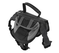 Dilwe Sac à Dos pour Chien, Sac de Selle avec Grande capacité, Plusieurs Poches, Léger et Portable pour Les Voyages de Randonnée, Le Camping, Bande Réfléchissante, Tissu Oxford de Taille M (Black)