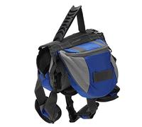 Dilwe Sac de Selle Réglable et Confortable en Nylon Durable pour Chien, avec Bande Réfléchissante pour la Randonnée (S)
