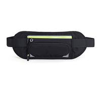 Dilwe Sac de Taille de Randonnée, Ceinture de Course Réfléchissante pour Hommes et Femmes, Porte-Bouteille en Nylon, Sac de Taille pour Randonnée à Vélo, 1 Paquet (Black)
