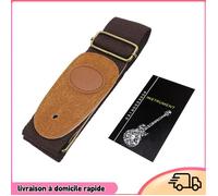Dilwe Sangle de guitare IRIN Sangle De Guitare Réglable IRIN En Coton Tissé Avec Extrémités En Cuir Pour musique sac café