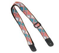 Dilwe Sangle pour ukulélé, Ceinture en Nylon avec Extrémités en Cuir pour Accessoires D'instruments de Musique, Longueur Réglable de 70 à 122 Cm, Motif de Style Bohème (B)