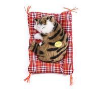 Dilwe Simulation Peluche Chat Jouet, 4 Types Simulation en Peluche Chat en Peluche Son Jouet décoration de la Maison-Cadeau pour Les Enfants(Noir + Marron)