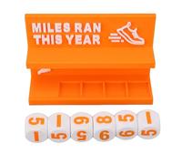 Dilwe Suivi du Kilométrage de Bureau, Blocs Numériques en Bois pour la Motivation Physique et L'enregistrement des Progrès Annuels (Orange)