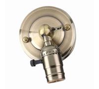 Dilwe Support de Lampe Vintage avec Interrupteur, éclairage Mural élégant pour Usage Domestique et Décoration E27 220V (Bronze)