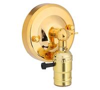 Dilwe Support de Lampe Vintage avec Interrupteur, éclairage Mural élégant pour Usage Domestique et Décoration E27 220V (GOLD)