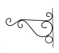 Dilwe Support de Suspension de Plante en Fer, Crochet de Fleur Durable pour Décoration de Jardin Intérieur et Extérieur 30x21cm (BLACK)
