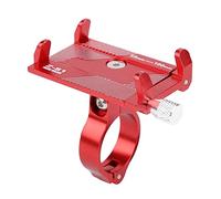 Dilwe Support de Téléphone de Vélo en Alliage D'aluminium, Clip de Montage de Smartphone Réglable à Rotation à 360 Degrés pour Vélo Moto Scooter, avec Coussinet Antidérapant en Silicone, (Rouge)