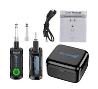 Dilwe Système de Guitare sans Fil 2,4 G, émetteur-récepteur Portable Rechargeable avec étui de Chargement Magnétique, Audio HD 48 K 16 Bits, 4 Canaux, Portée de 40 M, Faible Latence de