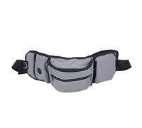 Dilwe Taille Chien Traiter Pochette Polyester Sac Porte-Bouteille d'eau en Plein Air Formation Fanny Pack avec Bande Réfléchissante Intégré Chien Merde Sac Distributeur Gris