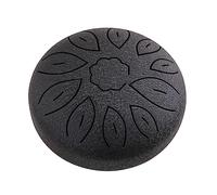 Dilwe Tambour à Langue en Acier, Tambour de Réservoir en Acier au Carbone 11 Notes 6 Pouces avec Maillets de Sac, Son éthéré pour la Musique de Yoga (BLACK)