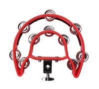 Dilwe Tambourin à Main avec Double Rangée de Jingles Métalliques et | Cadre en Plastique et plaqué Argent, 10 Paires de Clochettes, Son Clair, Imperméable, pour L'éducation Musicale des Enfants
