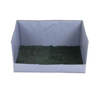 Dilwe Tapis d'herbe pour Chien avec Plateau Pliable, Bac à Litière pour Chien, Matériau en Maille Robuste, Gazon Artificiel pour Voyage Intérieur et Extérieur (L)