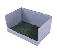 Dilwe Tapis d'herbe pour Chien avec Plateau Pliable, Bac à Litière pour Chien, Matériau en Robuste, Gazon Artificiel pour Voyage Intérieur et Extérieur (S)