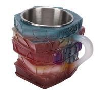 Dilwe Tasse de Livre, Tasse à café de nouveauté en Résine Peinte à la Main en 3D pour les Lecteurs, les Bibliothécaires et les Amis, Cadeau