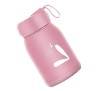 Dilwe Tasse Isolée à Double Couche, Motif Lapins Mignons, Tasse d'eau Chaude Portable 330 Ml pour Enfants et Sports de Plein Air (PINK)