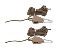 Dilwe Tente de Camping Corde à Vent Réglable Poulie Support de Charge Puissant pour Le Camping en Plein Air, 2 Pièces Corde de Tente à Installation Rapide pour Aventuriers (Kaki)