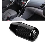 Dilwe Tête de Levier de Vitesse de Voiture, Pommeau de Levier de Vitesse Automatique en Fibre de Carbone, Conception Ergonomique, Installation Facile avec 3 Adaptateurs, Ajustement Universel pour la