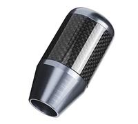 Dilwe Tête de Levier de Vitesse de Voiture, Pommeau de Levier de Vitesse Automatique en Fibre de Carbone, Conception Ergonomique, Installation Facile avec 3 Adaptateurs, Ajustement Universel pour la