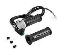 Dilwe Throttle Grip Imperméable Écran LCD Poignée de Poignée Accélérateur Twist Grips et Bent Cable Set pour Les Voitures électriques Bike(48V)