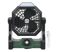 Dilwe Ventilateur de Camping en Plein Air, Ventilateur Portable Rechargeable 7800 MAh 5 V avec Lumière LED et Vitesse Continue, avec Crochet Inférieur, pour Voyage de Camping en I (vert foncé)