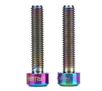 Dilwe Vis de Levier de Frein, 2 Pièces M5x25mm Boulons de Serrage de Vélo de Montagne en Alliage de Titane pour Anneau de Serrage de Poignée de Frein de Type Fendu (COLORFUL)