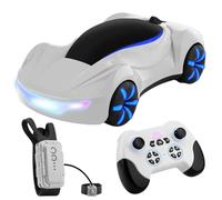 Dilwe Voiture de Dérive RC, Voiture Télécommandée Y19 à Double Commande Rotative à 360 ° de 2,4 G avec Pulvérisation et Lumière pour la Mise à Niveau (White)