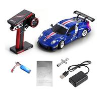 Dilwe Voiture RC Haute Vitesse à L'échelle 1:18, 30 Km/h avec Amortisseurs et Gyroscope, Télécommande de 100 M, Autonomie de 15 Minutes, Lumières LED Cool