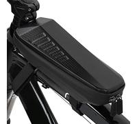 Dilwe Wheel Up Bicycle Frame Bags, Sac de Vélo - Réfléchissant - Poche Avant pour Tube Supérieur - Poche étanche pour Téléphone Portable, Noir