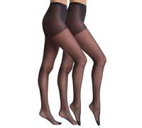 DIM Collant Femme Body Touch Voile Transparent Confort x2, Noir, XL