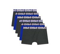 Dim Garçon Ecodim Coton Stretch Coloré X6 Boxer, Bleu/Noir/Noir, 10 Ans EU