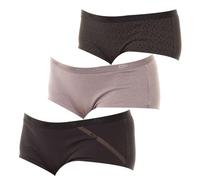 DIM Boxer Femme Les Pockets Coton Couleurs & Motifs x3, Lot Noir Logo, L